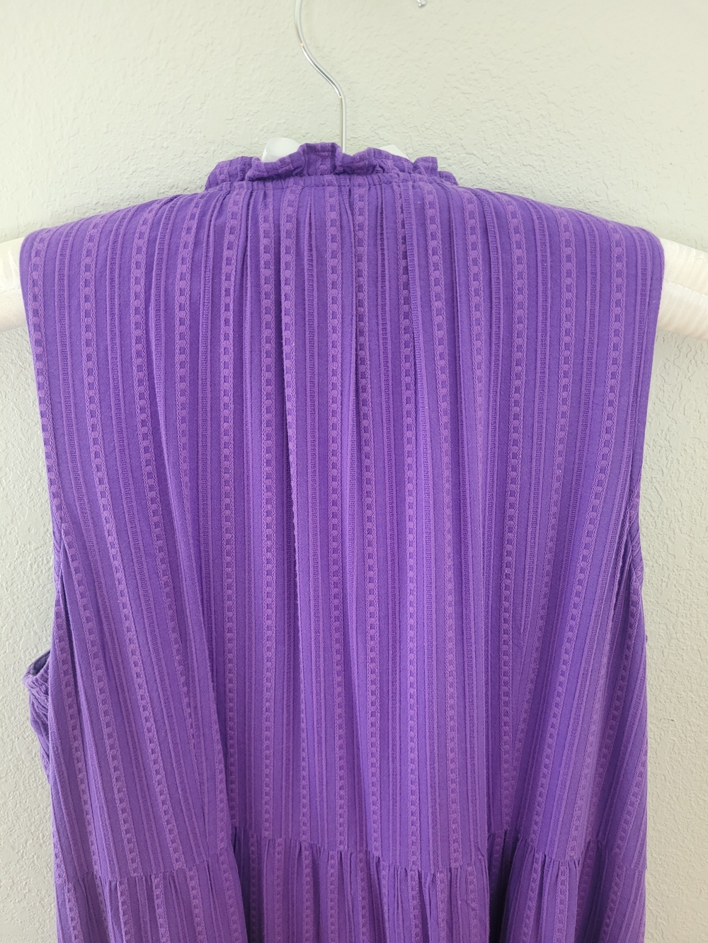 J. Jill Purple Sleeveless Button-Front Tiered Maxi Dress - Picture 8 of 12